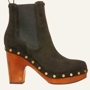 Veronica Beard Black Dexter boot.  Gold Studded 8.5 NWT Suede